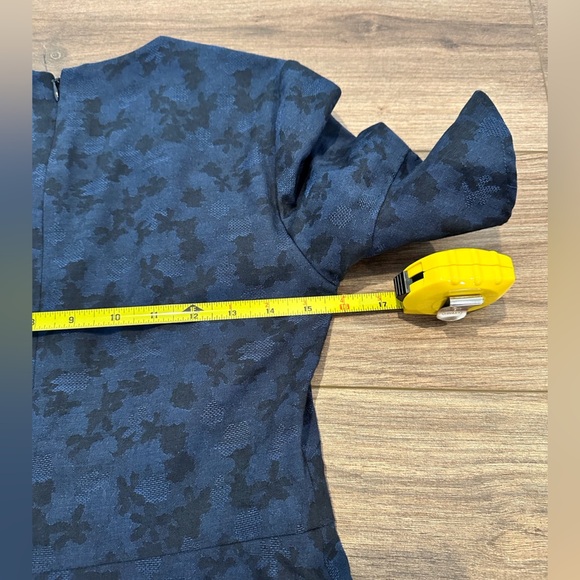 Banana Republic Blue and Black Fit and Flare Textured Fit and Flare Dress Size 2 - Picture 7 of 9